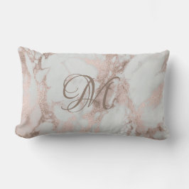 Monogram Faux Roos Gold Pillow Kussen