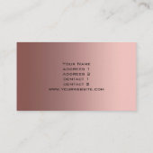 Monogram Faux roos gouden folie op zwart marmer Visitekaartje (Achterkant)