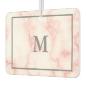 Monogram Faux roze marmer Luchtverfrisser (Links)