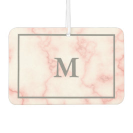 Monogram Faux roze marmer Luchtverfrisser