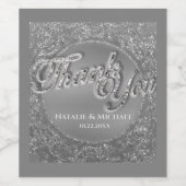 Monogram Faux Silver Foil Eigen etiket voor wijn (Enkel label)