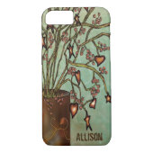 monogram Faux-tinten met hartstructuur Case-Mate iPhone Case (Achterkant)