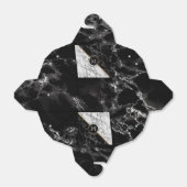 Monogram Favor Box Black White marble Stone Bedankdoosjes (Uitgevouwen)