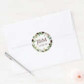 Monogram Favor Stickers Groenelementen Burgundy (Envelop)