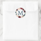 Monogram Favor Stickers Navy Bourgondië (Tas)