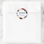 Monogram Favor Stickers Navy Burgundy (Tas)