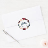 Monogram Favor Stickers Navy Burgundy (Envelop)