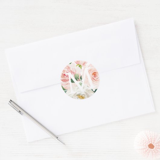 Monogram Favorsticker Ronde Sticker (Envelop)