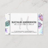 Monogram | Feathers Boho Pattern Visitekaartje (Voorkant)