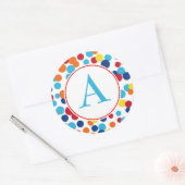 Monogram Feest Stippen Verjaardagsstickers Ronde Sticker (Envelop)