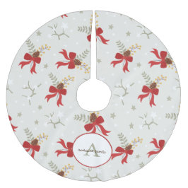 Monogram feestelijke Rode Bogen kerstfamilie Kerstboom Rok