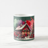 Monogram Feestelijke Vintage Kerst op groen | Koffiemok (Center)