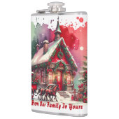 Monogram Feestelijke Vintage Kerst op wit | Heupfles (Links)