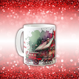 Monogram Feestelijke Vintage Kerst op wit | Koffiemok