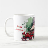 Monogram Feestelijke Vintage Kerst op wit | Koffiemok (Links)
