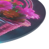 Monogram felgekleurde bloemen in een mand | snijplank (Hoek)