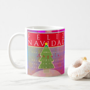 Monogram "Feliz Navidad" Vrede en gelukkig nieuwja Koffiemok