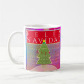 Monogram "Feliz Navidad" Vrede en gelukkig nieuwja Koffiemok (Links)