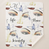 Monogram Feminine Chic Artistic Artwork Sherpa Deken (Voorkant)