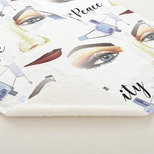 Monogram Feminine Chic Artistic Artwork Sherpa Deken (3/4)