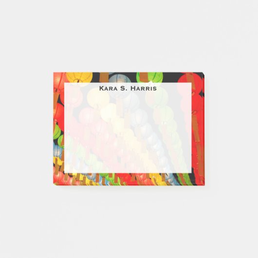 Monogram Feng Shui Gele Rode Groene Blauwe Lantaar Post-it® Notes (Voorkant)