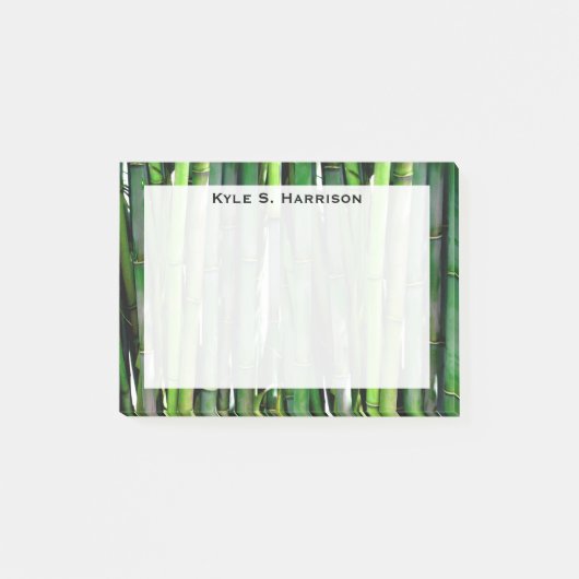 Monogram Feng Shui Groene Bamboe Welvaart Post-it® Notes (Voorkant)