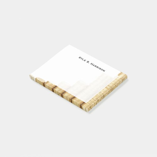 Monogram Feng Shui Verhogen Rijkdom Gouden Munten Post-it® Notes (Schuin)