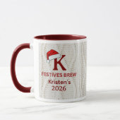 Monogram Festieve Brei Trui Kerstmis  Mok (Links)