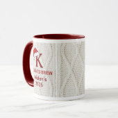 Monogram Festieve Brei Trui Kerstmis  Mok (Voorkant links)