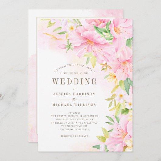 Monogram fijne Waterverf Kaart (Voorkant / Achterkant)