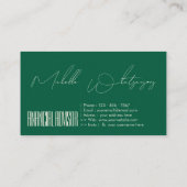 Monogram FINANCIAL ADVISOR modern schrift Visitekaartje (Achterkant)