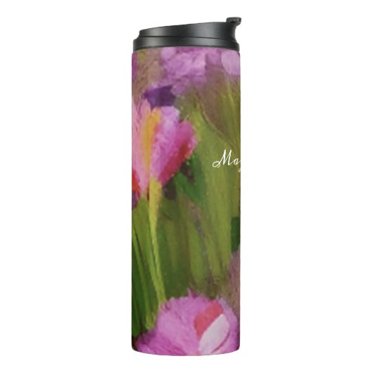 Monogram Fine Art Waterverf Wildbloemen in Dusk Thermosbeker (Gedraaid links)