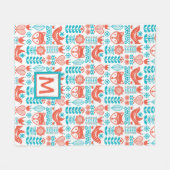 Monogram | Fins kunstpatroon voor vos- en vogelfol Fleece Deken (Voorkant (Horizontaal))