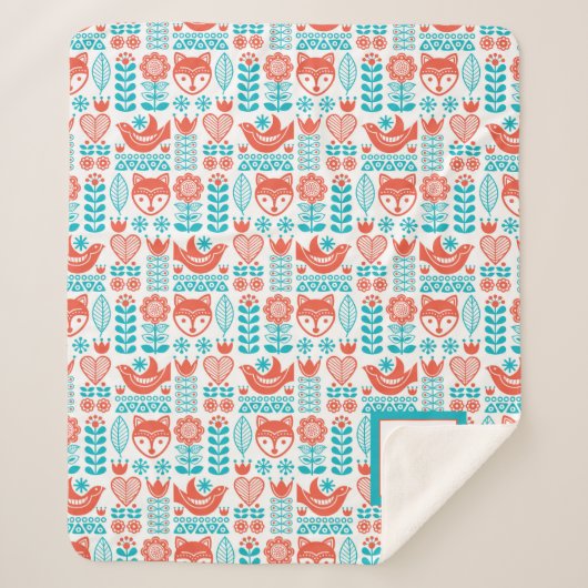 Monogram | Fins kunstpatroon voor vos- en vogelfol Sherpa Deken (Voorkant)