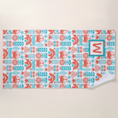 Monogram | Fins kunstpatroon voor vos- en vogelfol Strandlaken (Voorkant)