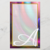 Monogram Fireworks III Fine Lined Stationery Briefpapier (Voorkant)