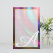Monogram Fireworks III Fine Lined Stationery Briefpapier (Staand voorkant)
