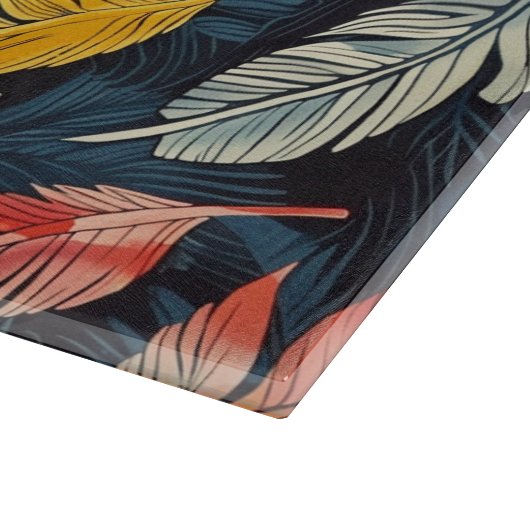 Monogram Flair met veren Snijplank (Hoek)