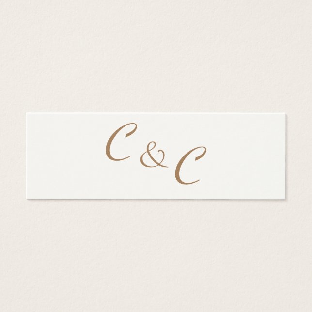 Monogram flat card Label Mini Visitekaartjes (Voorkant)