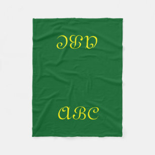 Monogram fleece deken donkergroen met goud