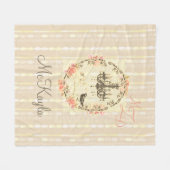 Monogram fleece deken Franse kroonluchter parels (Voorkant (Horizontaal))