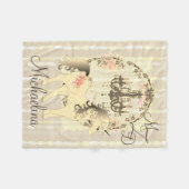 Monogram fleece eenhoorn deken kroonluchter parels (Voorkant (Horizontaal))
