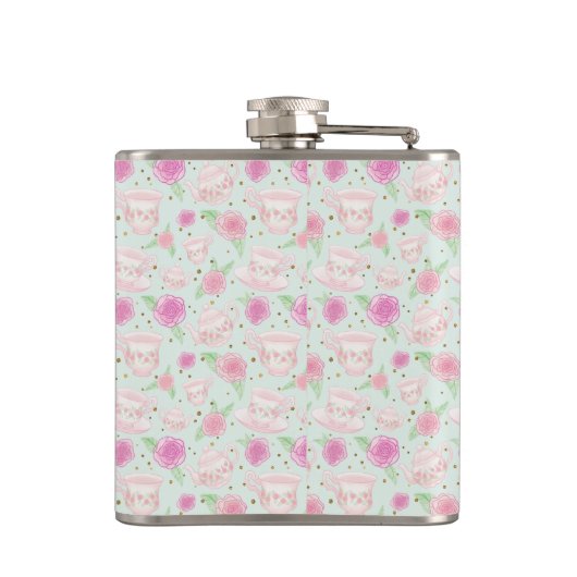 Monogram flessenroze theelepeltje heupfles (Achterkant)