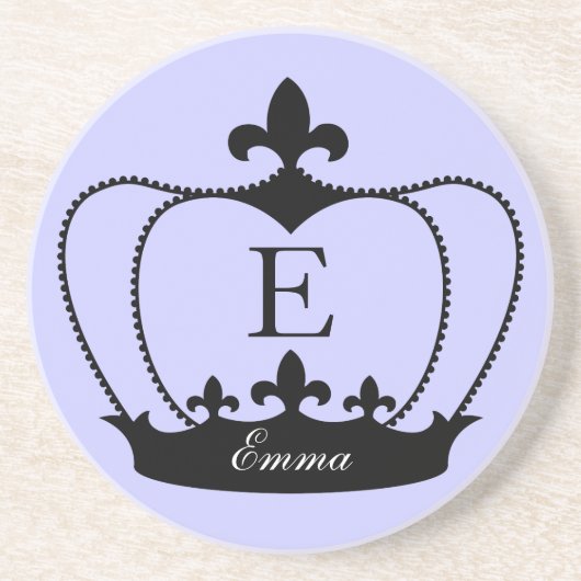 Monogram Fleur-de-lis Crown Onderzetter (Voorkant)