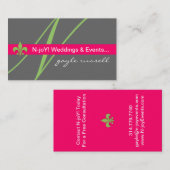 Monogram fleur de lis evenement planner kaart visitekaartje (Voorkant / Achterkant)