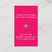 Monogram fleur de lis evenement planner kaart visitekaartje (Achterkant)