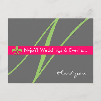 Monogram fleur de lis event planner briefkaart