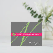 Monogram fleur de lis event planner briefkaart (Staand voorkant)