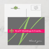 Monogram fleur de lis event planner briefkaart (Voorkant / Achterkant)