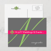 Monogram fleur de lis event planner briefkaart #2 (Voorkant / Achterkant)